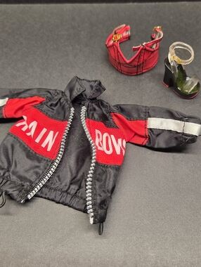 Rainbow High Doll Ruby Anderson Series 1 Black Jacket Red Vinyl Top & ONE Shoe